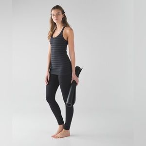 Lululemon Ebb To Street Tank Heathered Black size 10